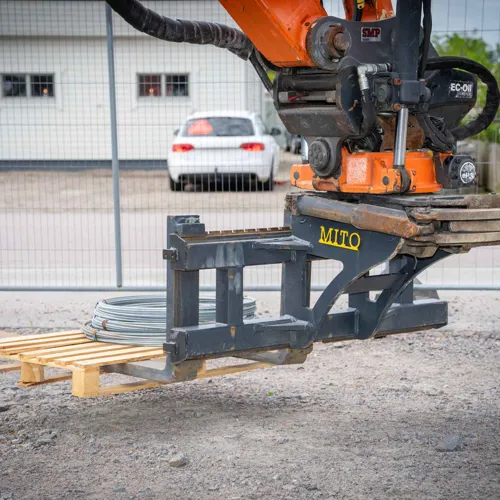 Mito Entrack Gaffelstall Pallgafflar Hitachi Zaxis Zx 140W Hjulgravare Gravmaskin Hjulgravare DSC05466